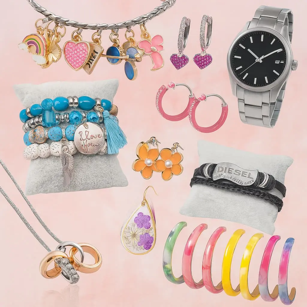 Bijoux de fantaisie, bracelets et boucles d’oreilles disponibles dans notre boutique Les Merveilles d’Amandine à Tournai