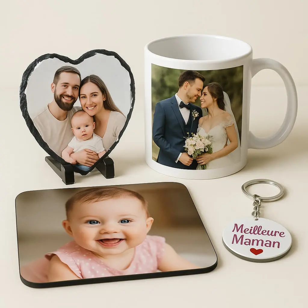 Article cadeau original personnalisé Tournai sublimation, Objets photo personnalisés, disponibles dans notre boutique Les Merveilles d’Amandine à Tournai
